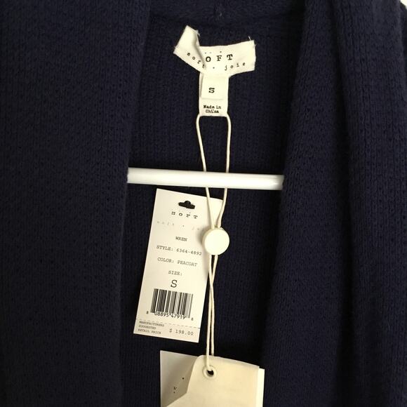 Soft Joie "Wren " Open Front Cardigan in Blue Peacoat - size S Wool Blend - Picture 6 of 8